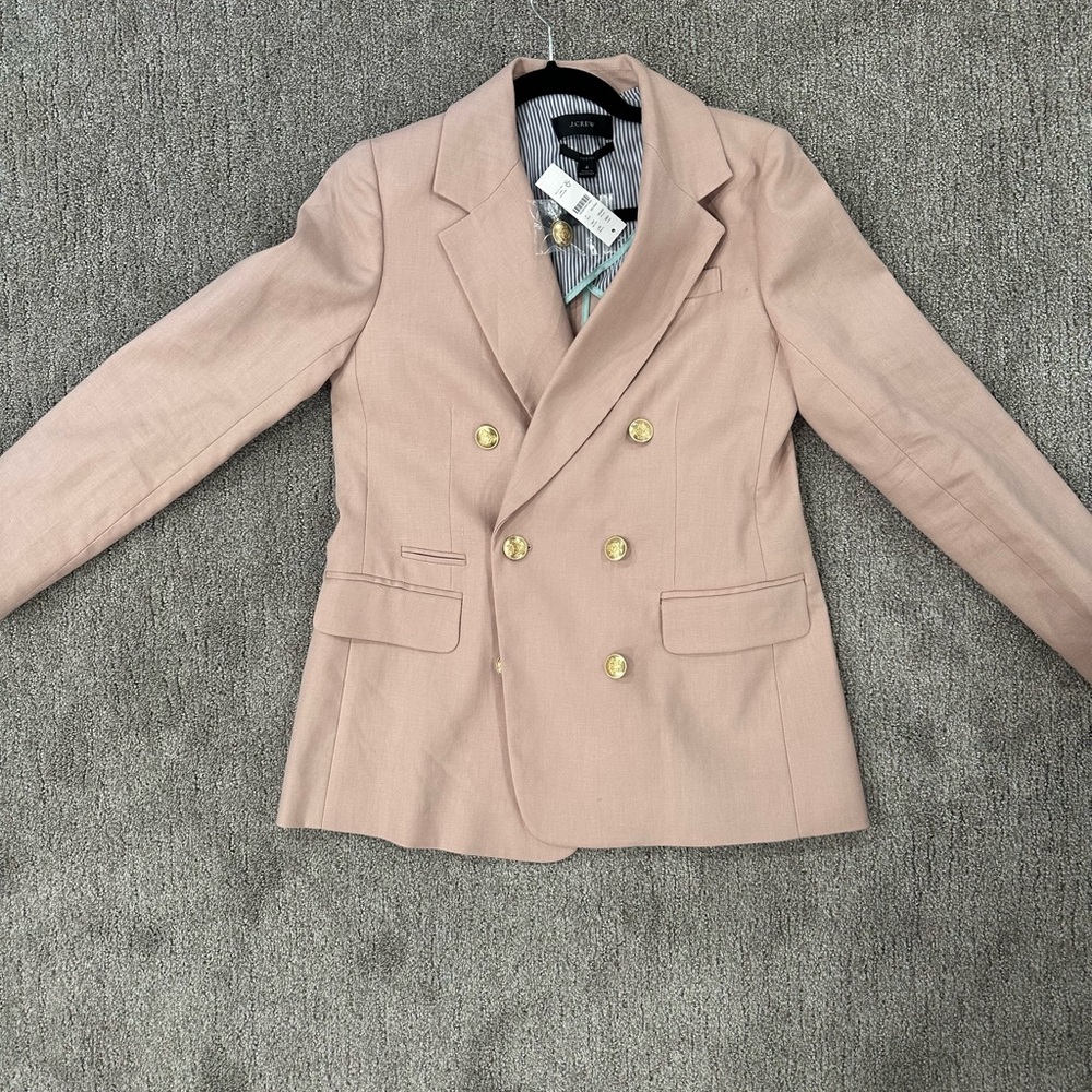 J Crew Double-Breasted Blazer suit with Gold Buttons and matching pants size 4